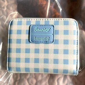 Loungefly Cinnamoroll Daisy Gingham Mini Zip Wallet NWT